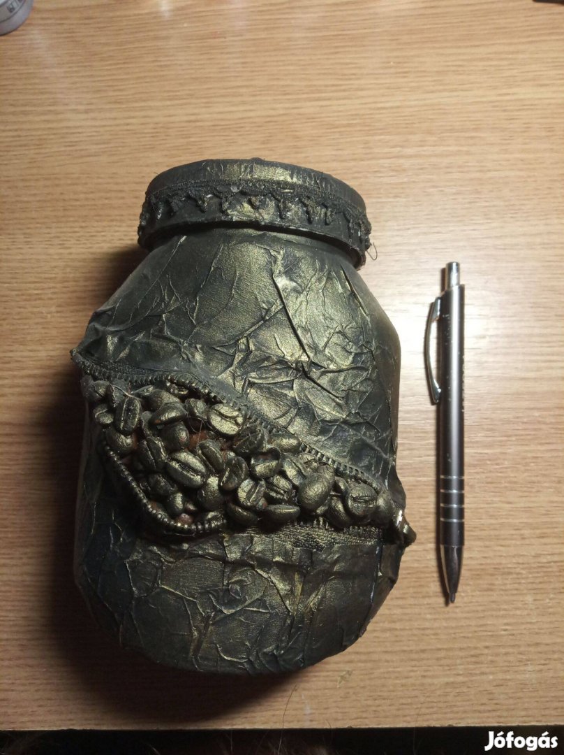 Kézműves kávétartó doboz, új