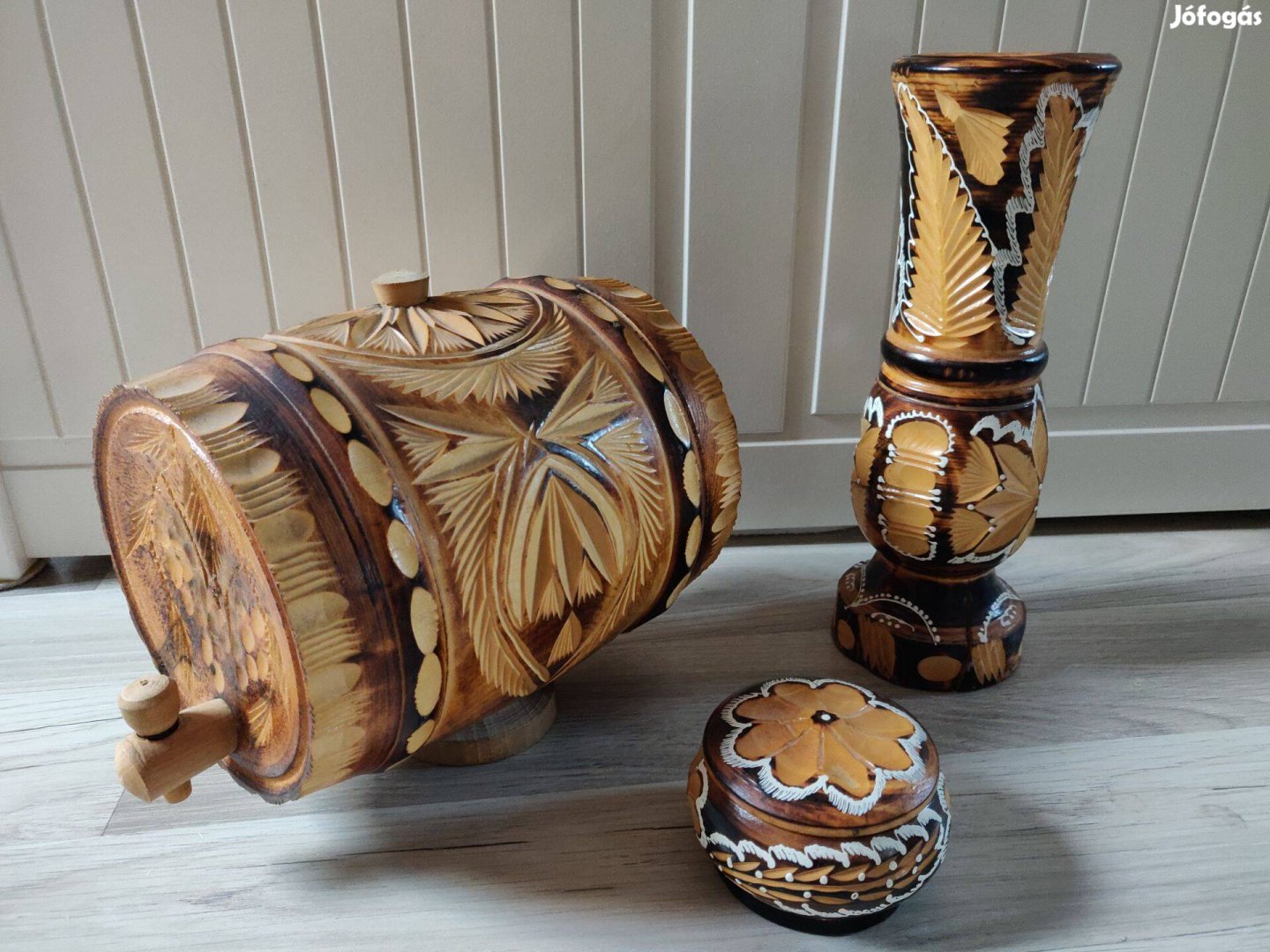 Kézzel faragott dísztárgyak 3 db