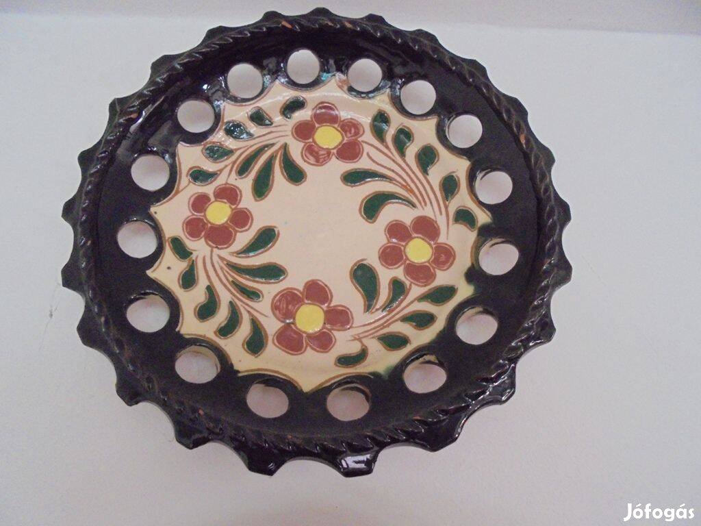 Kézzel festett dísztányér fali cserép tányér