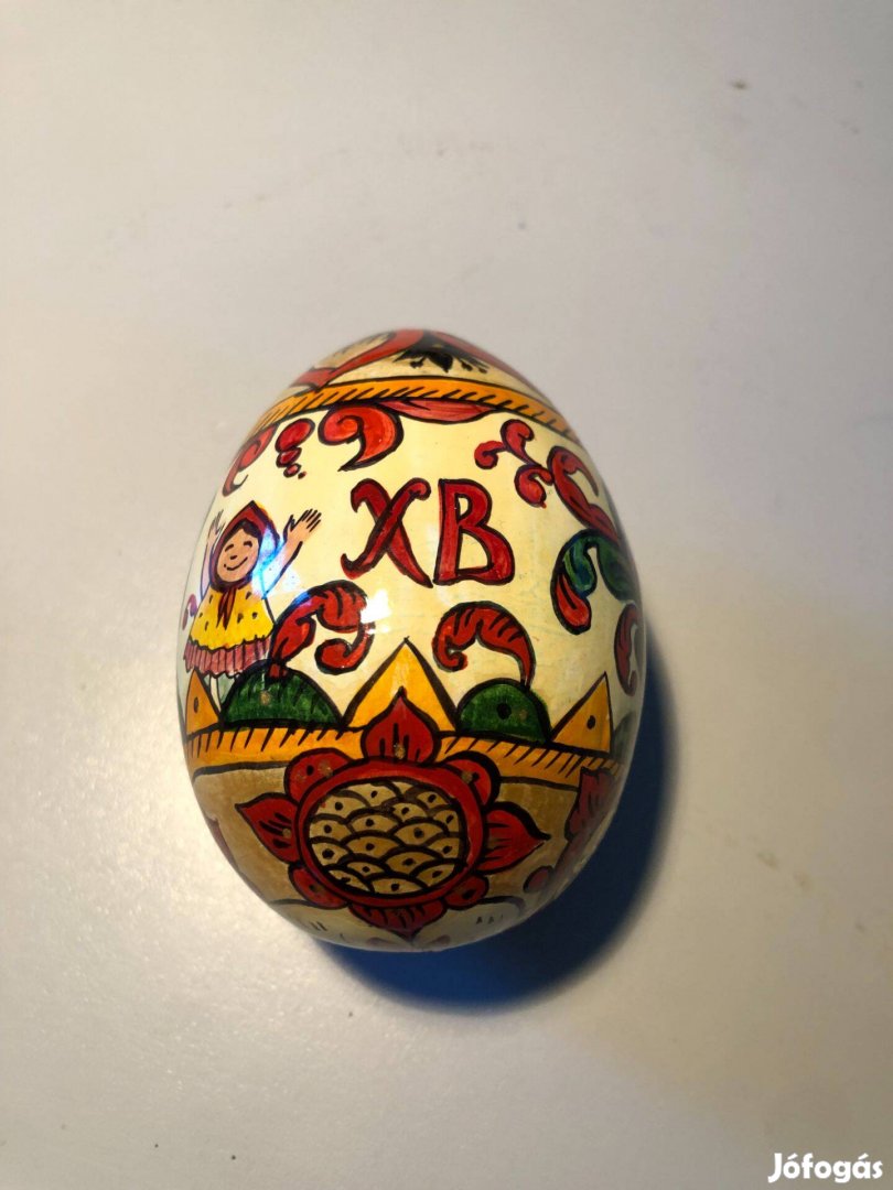 Kézzel festett orosz fa húsvéti tojás