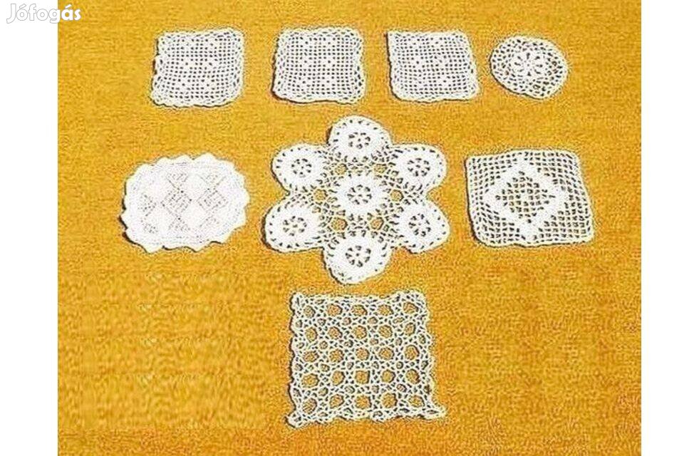 Kézzel horgolt csipketerítő - 8 db