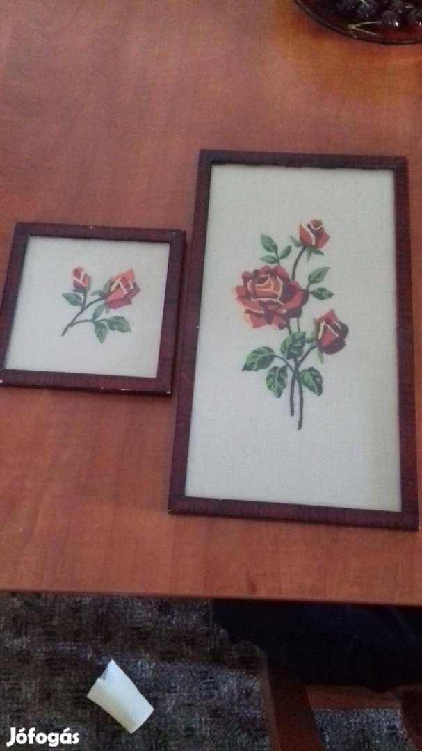 Kézzel készült gobelin rózsás képek