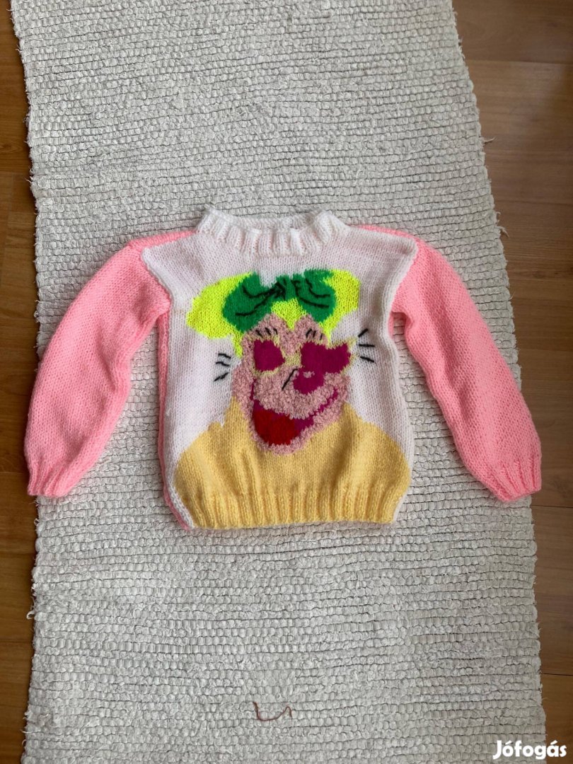 Kézzel kötött kislány pulóver új