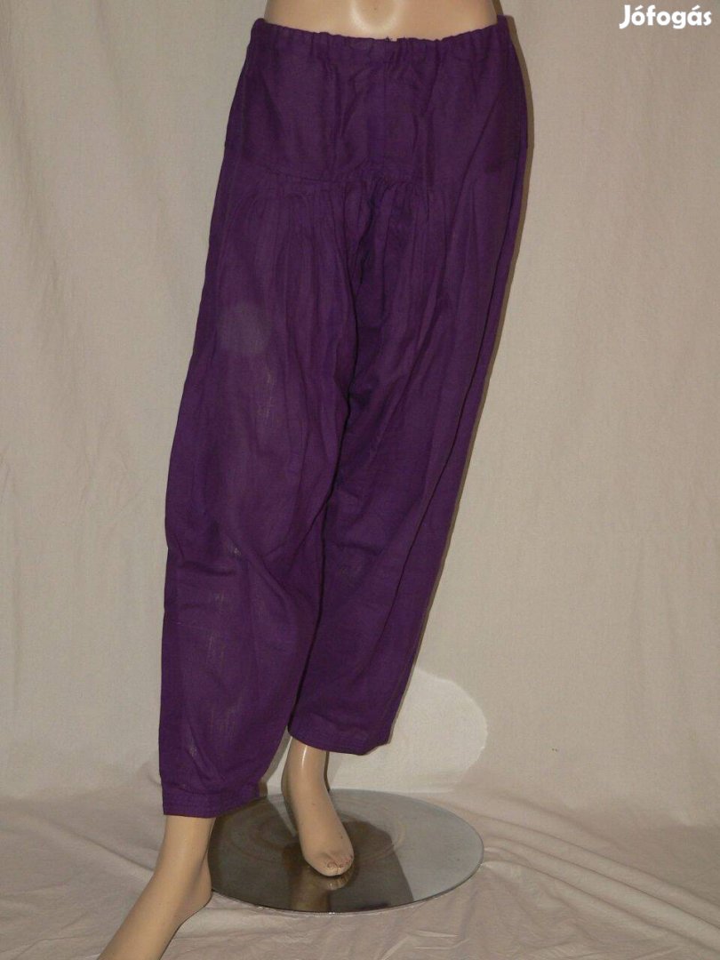 Khadi egyedi fazonú lila vékony vászon szabadidő nadrág XXL
