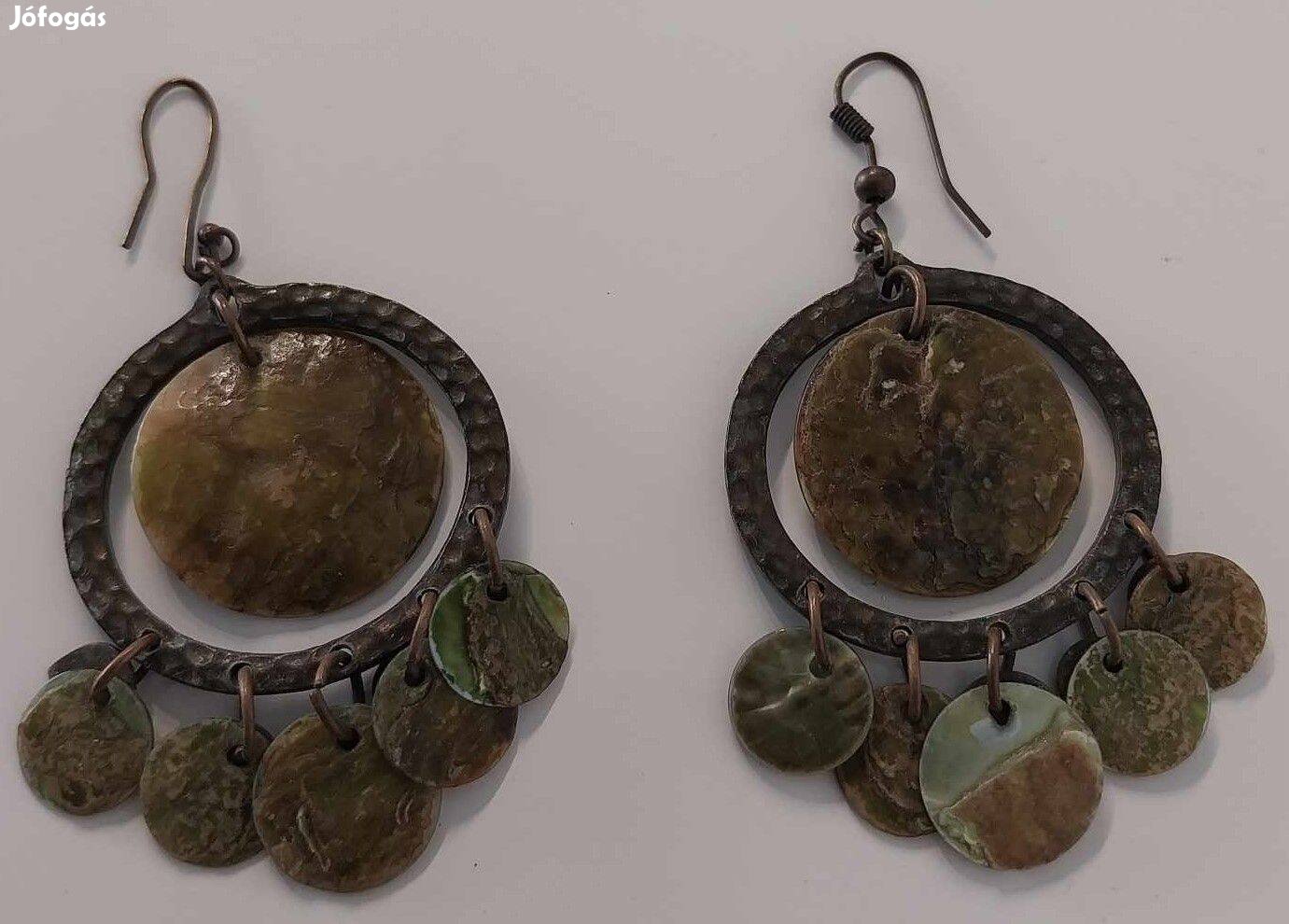 Khaki zöld szép női fülbevaló