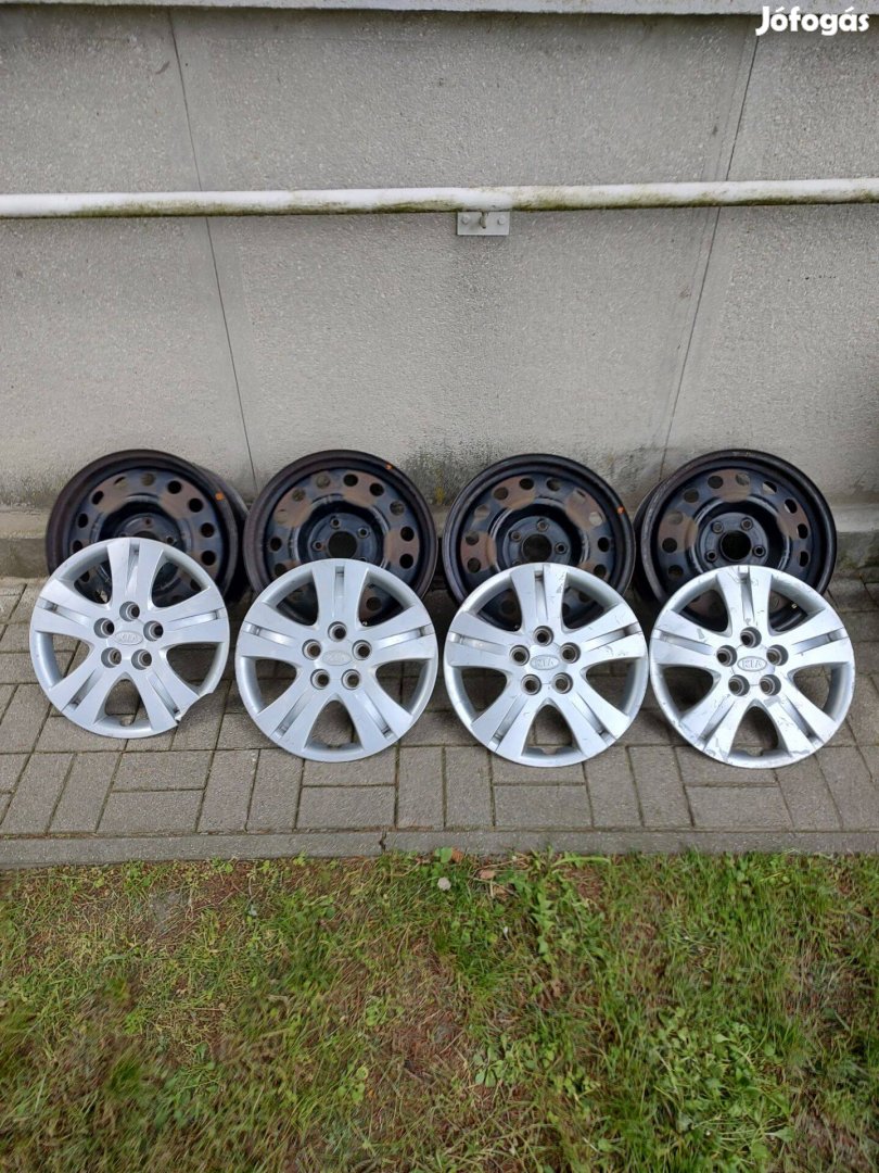 Kia/Hyundai gyári lemezfelni 16" + dísztárcsa