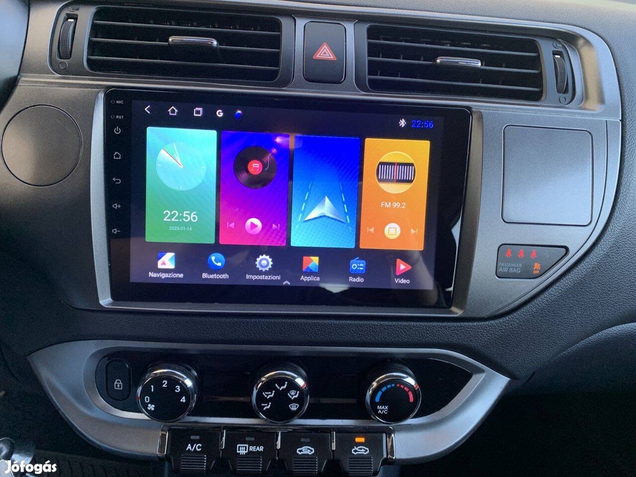 Kia Rio Carplay Android GPS Rádió Fejegység Tolatókamerával