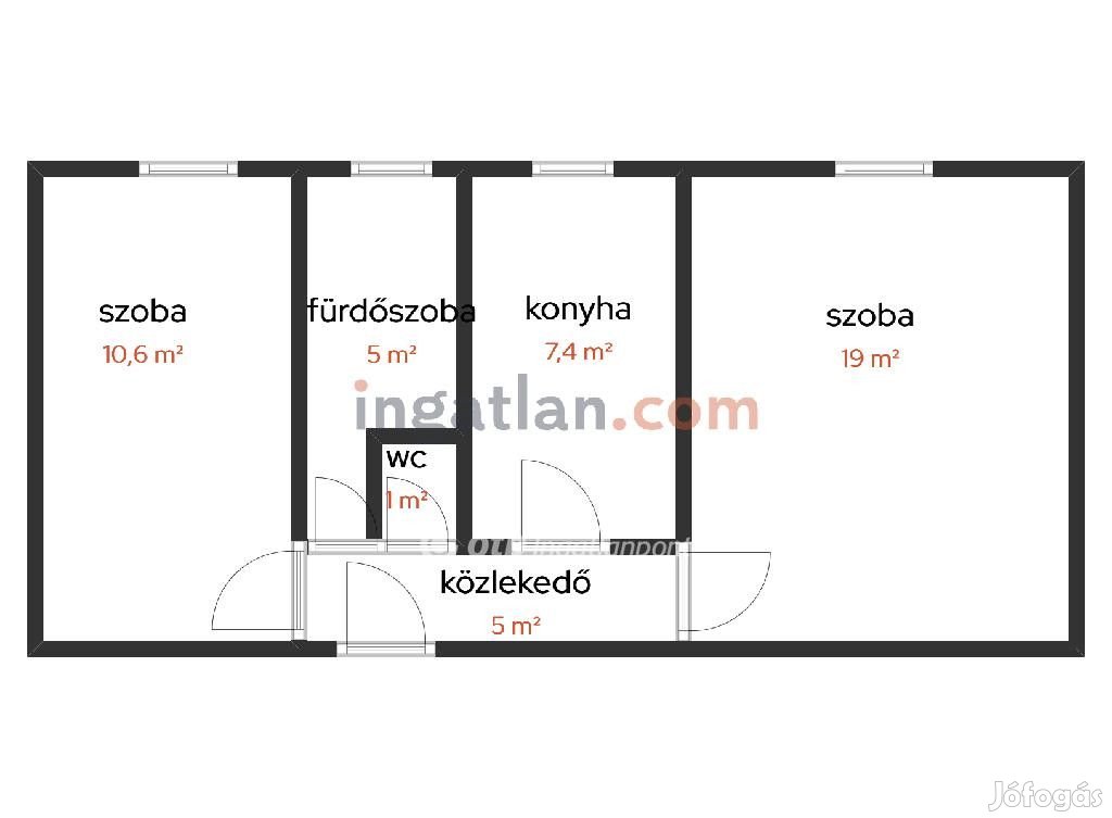 Kiadó 48 nm-es panel lakás Kalocsa Uszóda