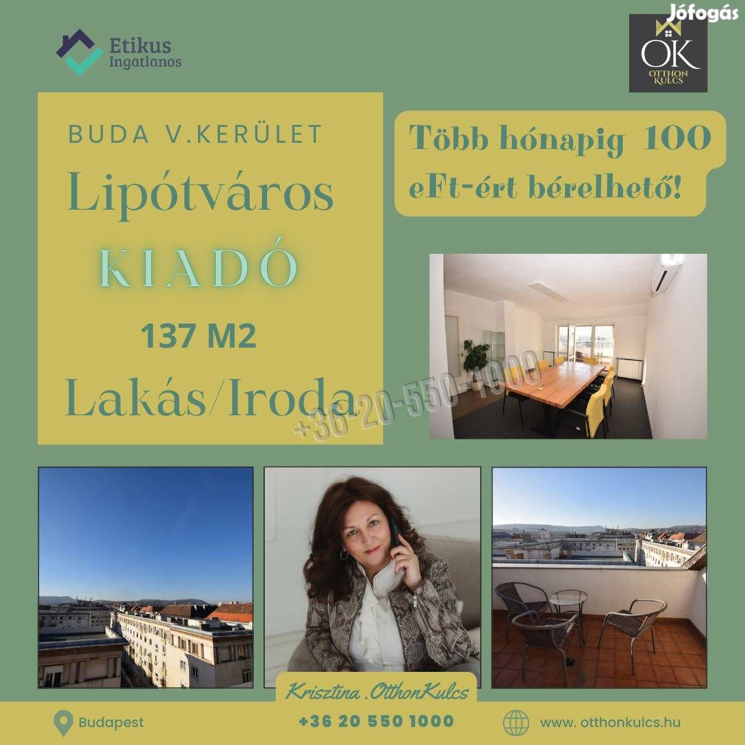 Kiadó lakás, Budapest, 5. kerület  Lipótváros, 560000 Ft, 137 nm