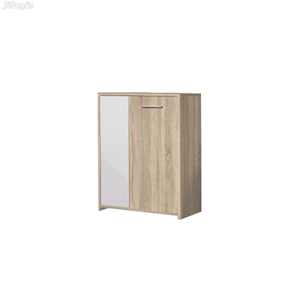 Kiegészítő szabadon álló szekrény  - Nappali sor, sonoma tölgyfa+fehé