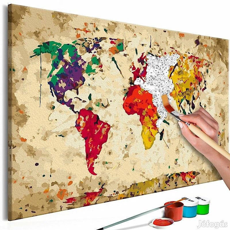Kifestő - Festékfoltos világtérkép