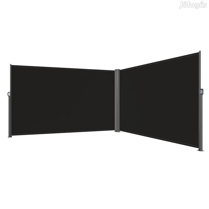 Kihúzható Terasz Árnyékoló paraván, oldalfal 180x600 cm fekete