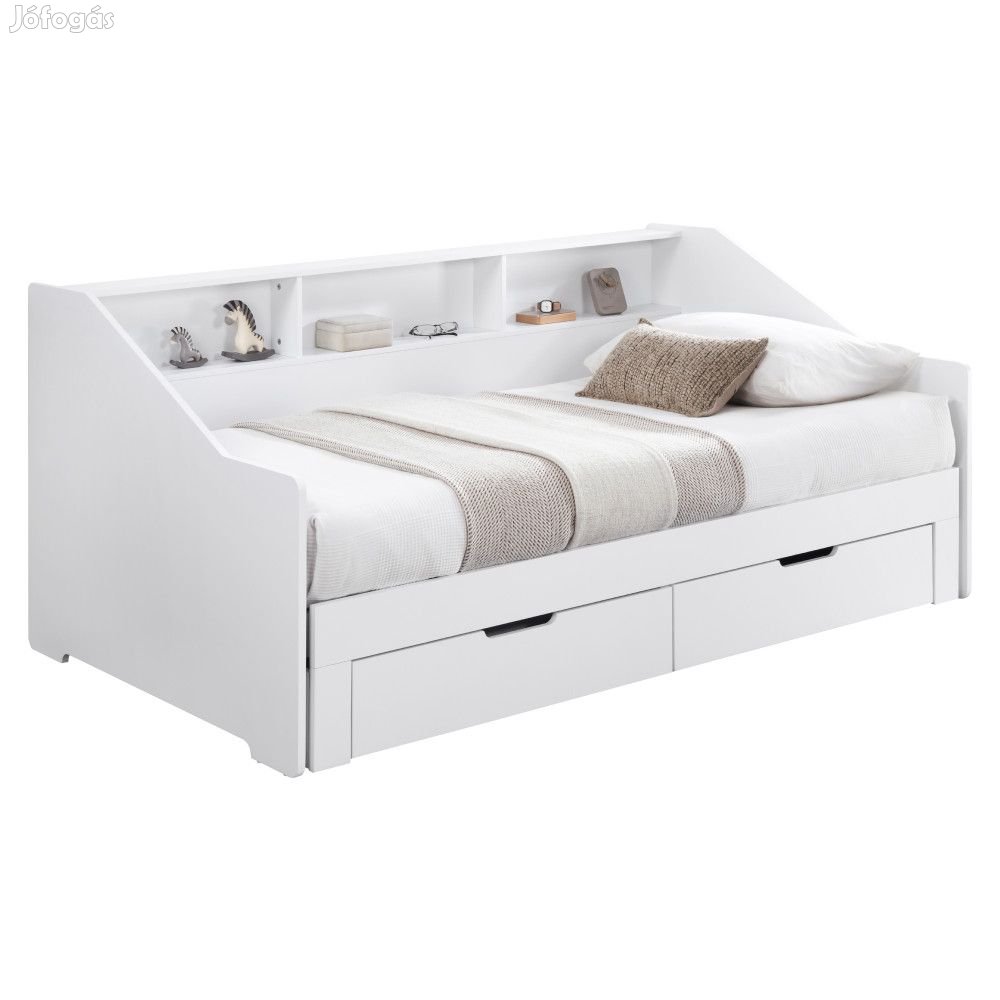Kihúzható ágy, fehér, MONETA