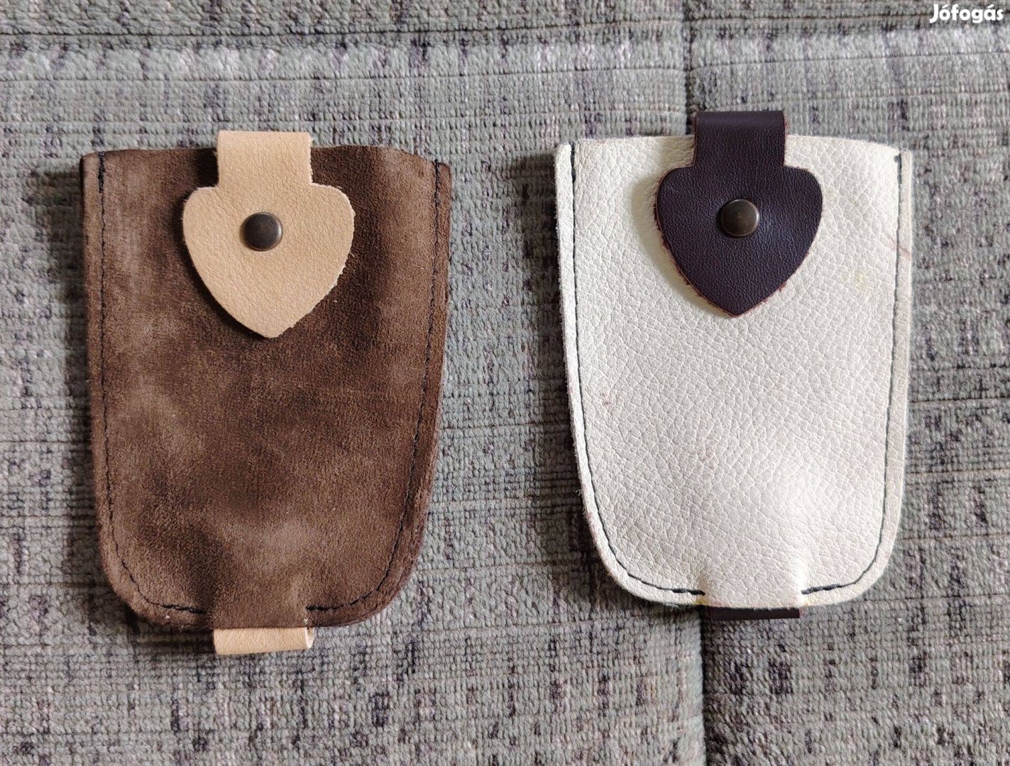 Kihúzható bőr kulcstartó 2 db barna,bézs