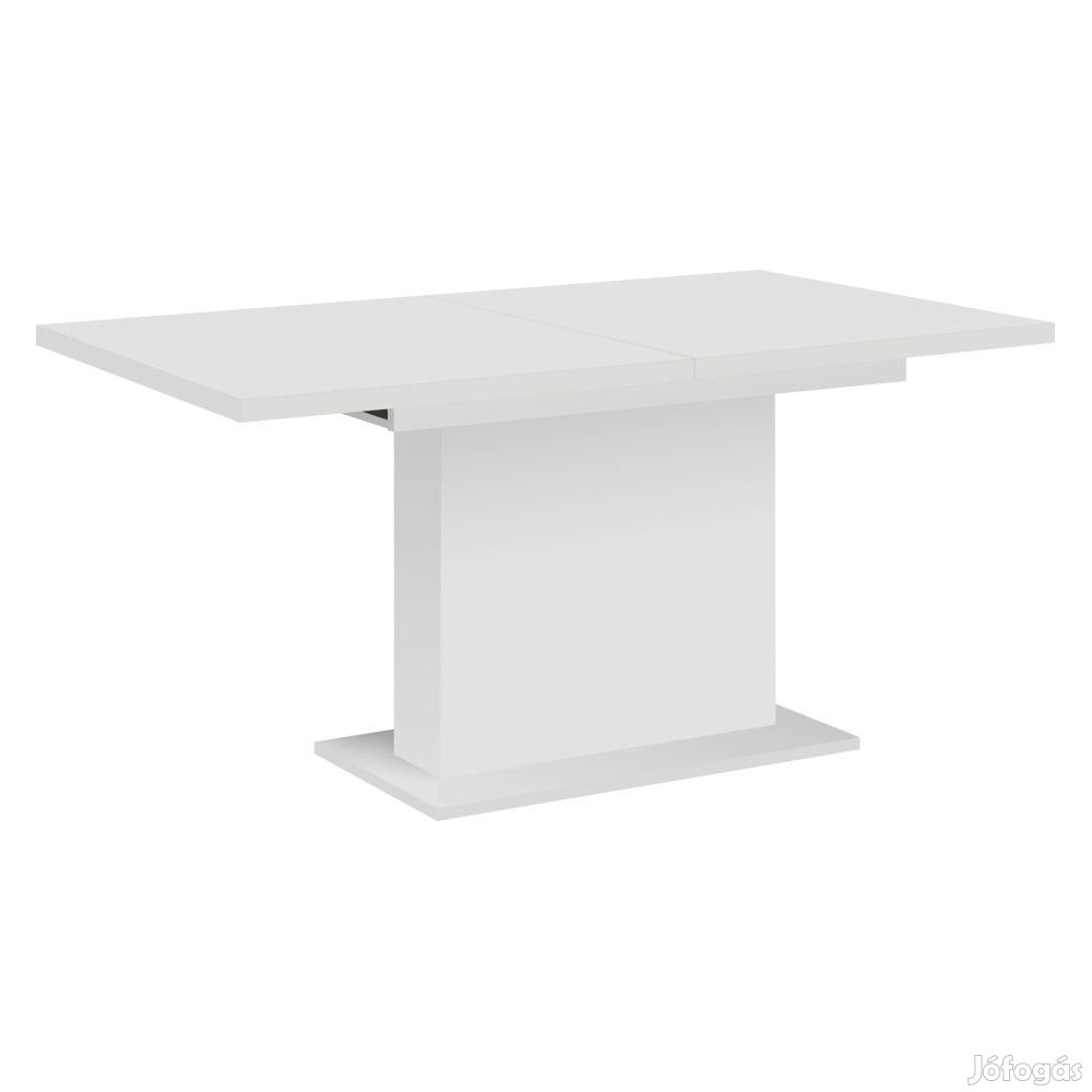 Kihúzható étkezőasztal, fehér, 160-200x90 cm, BOBA