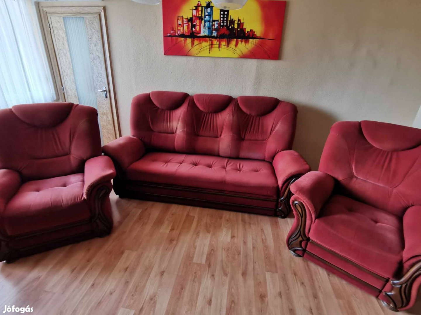 Kihúzható kanapé két relax fotellel