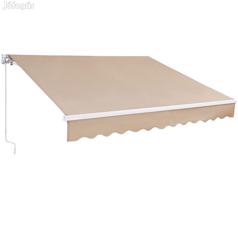 Kihúzható napellenző kézi tekerővel 400 × 245 cm bézs