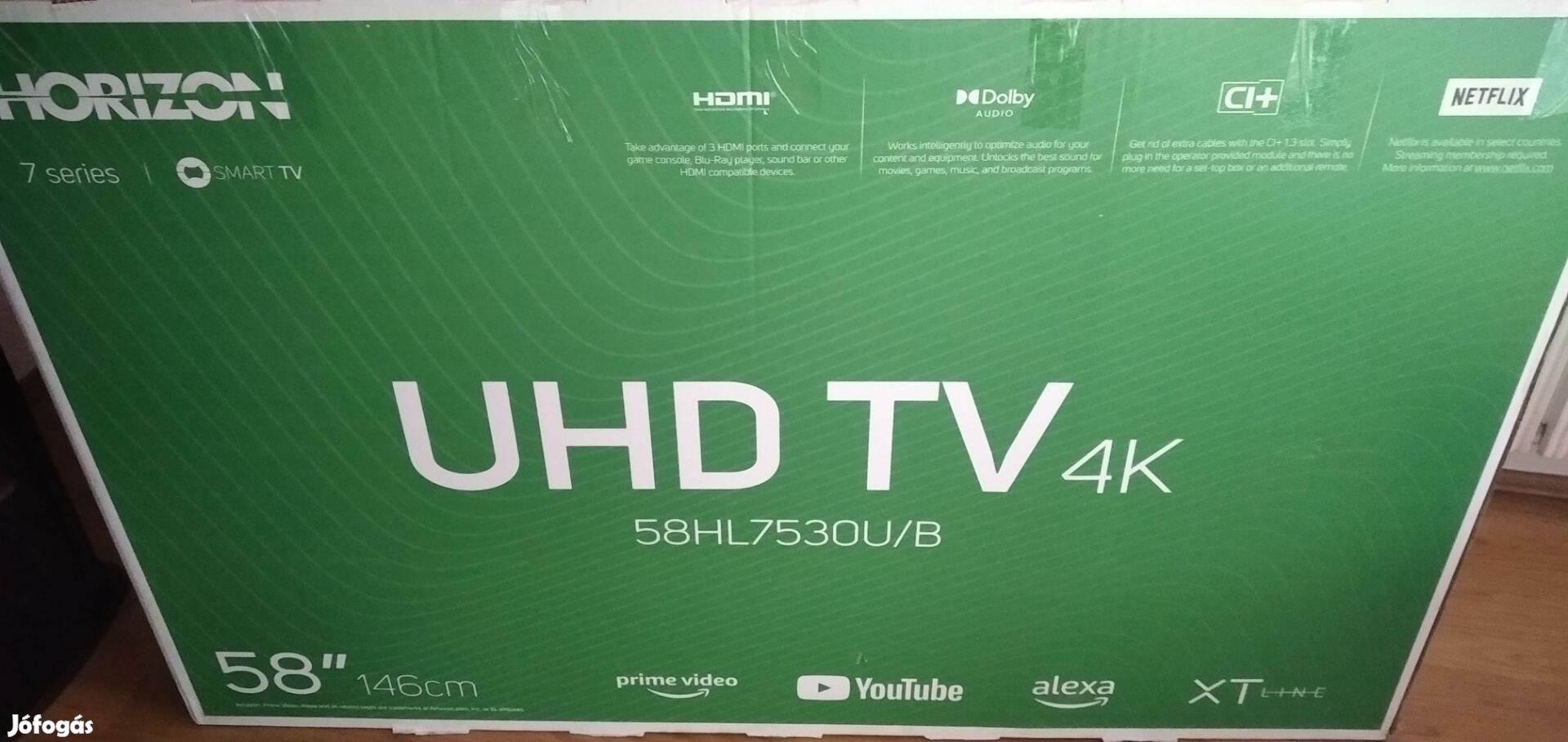 Kijelző hibás. Nem törött! 58" ! Horizon okos Tv