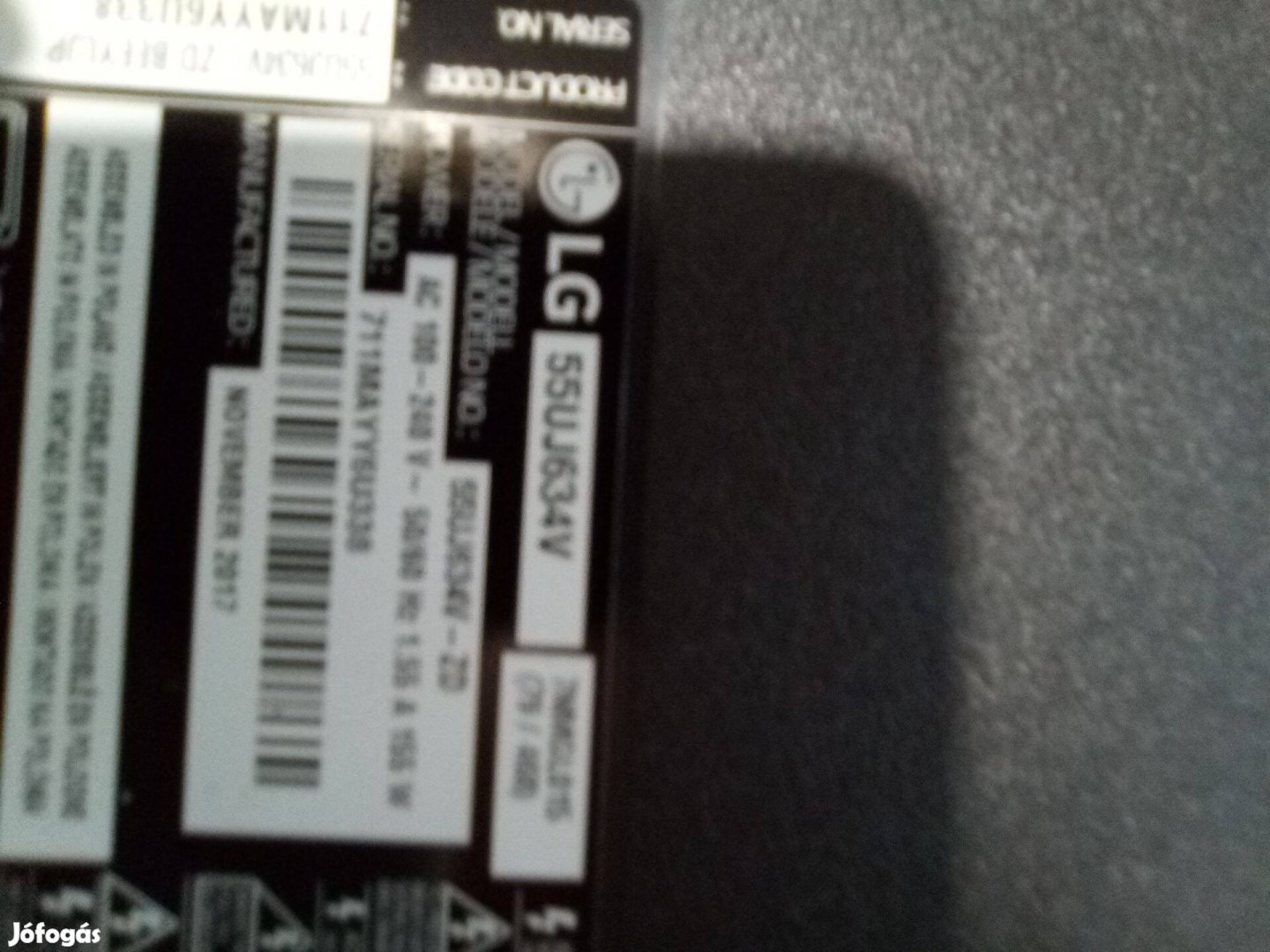 Kijelző törött tv LG 139 cm