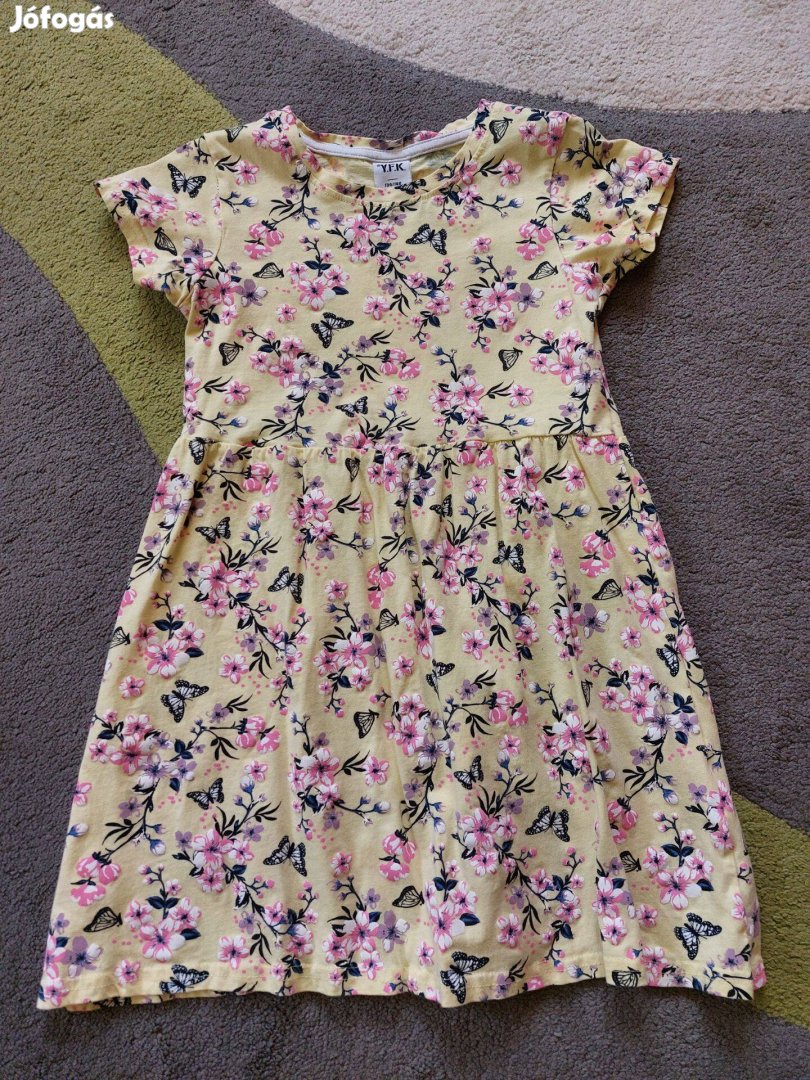 Kik 134140 sárga virágos pillangós rövidujjú ruha