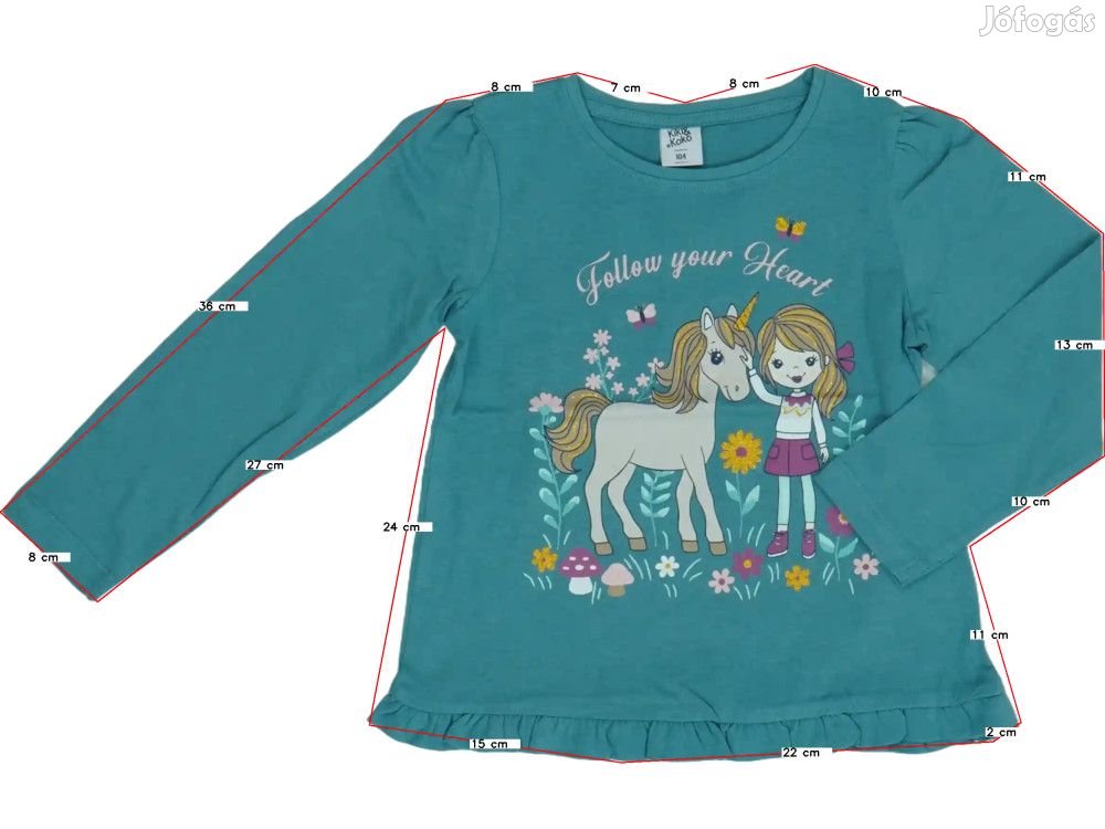 Kiki&Koko Új (címkés) Lány Hosszú ujjú felső (Méret: 98)