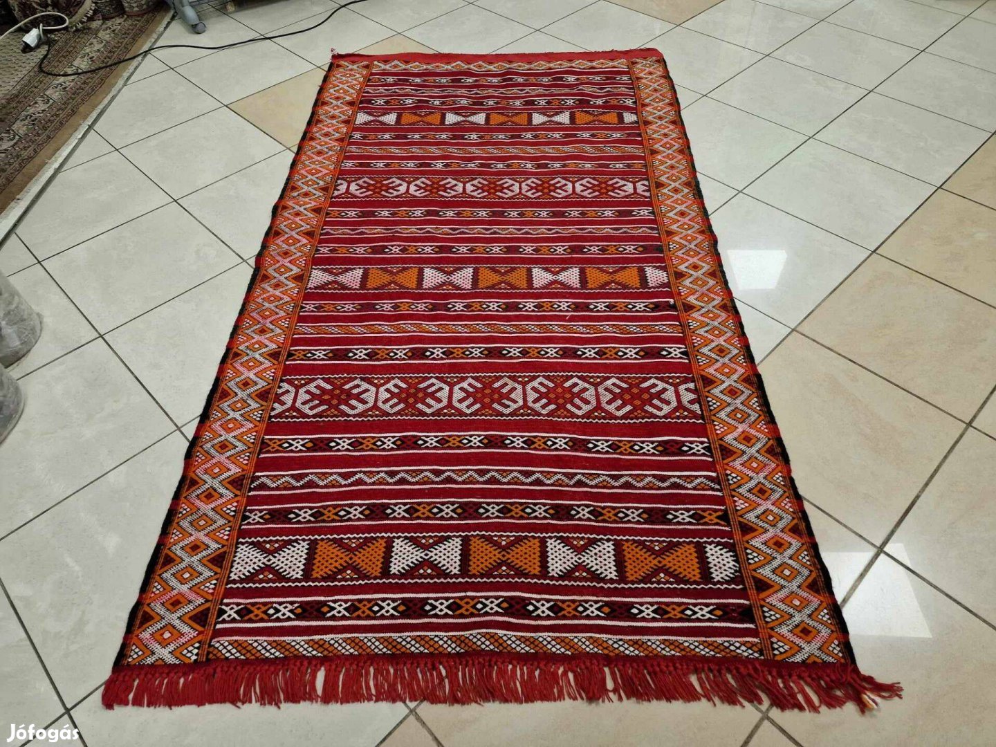 Kilim kézi szövésű 127x230 cm gyapjú szőnyeg BFZ646