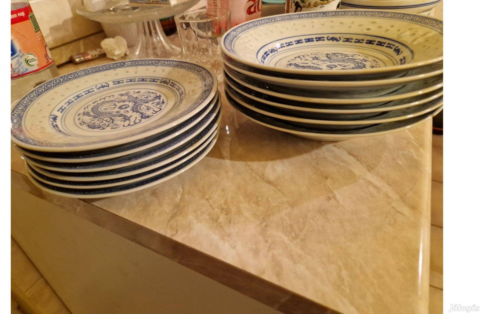 Kínai porcelán étkészlet 17 db-os + 4 személyes teáskészlet egyben