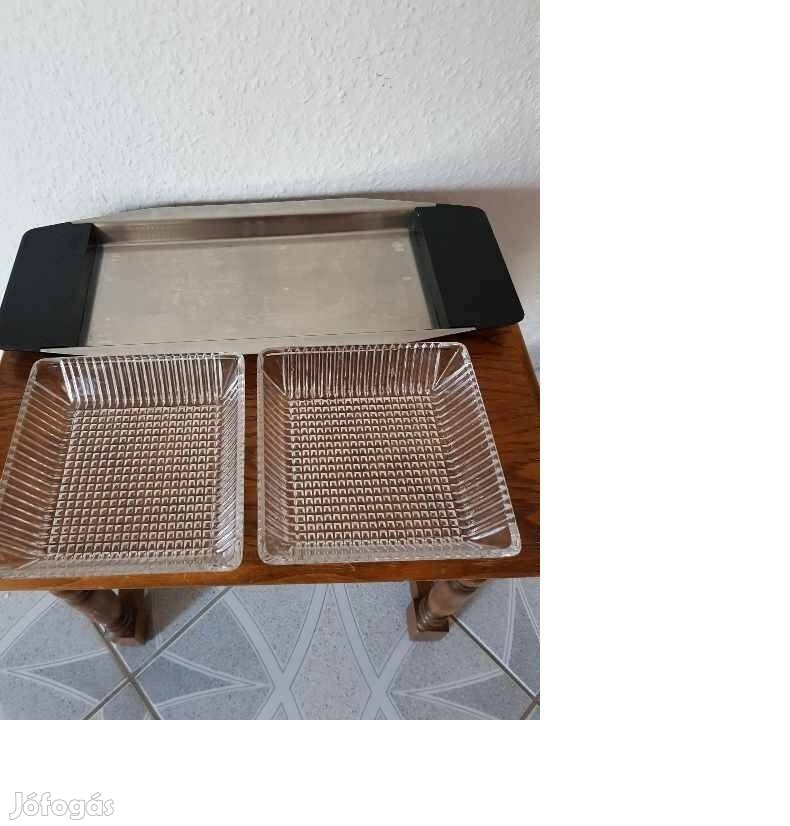 Kínáló tál üveg 38 cm 16 cm széles üveg 14x14 cm 1500 Ft