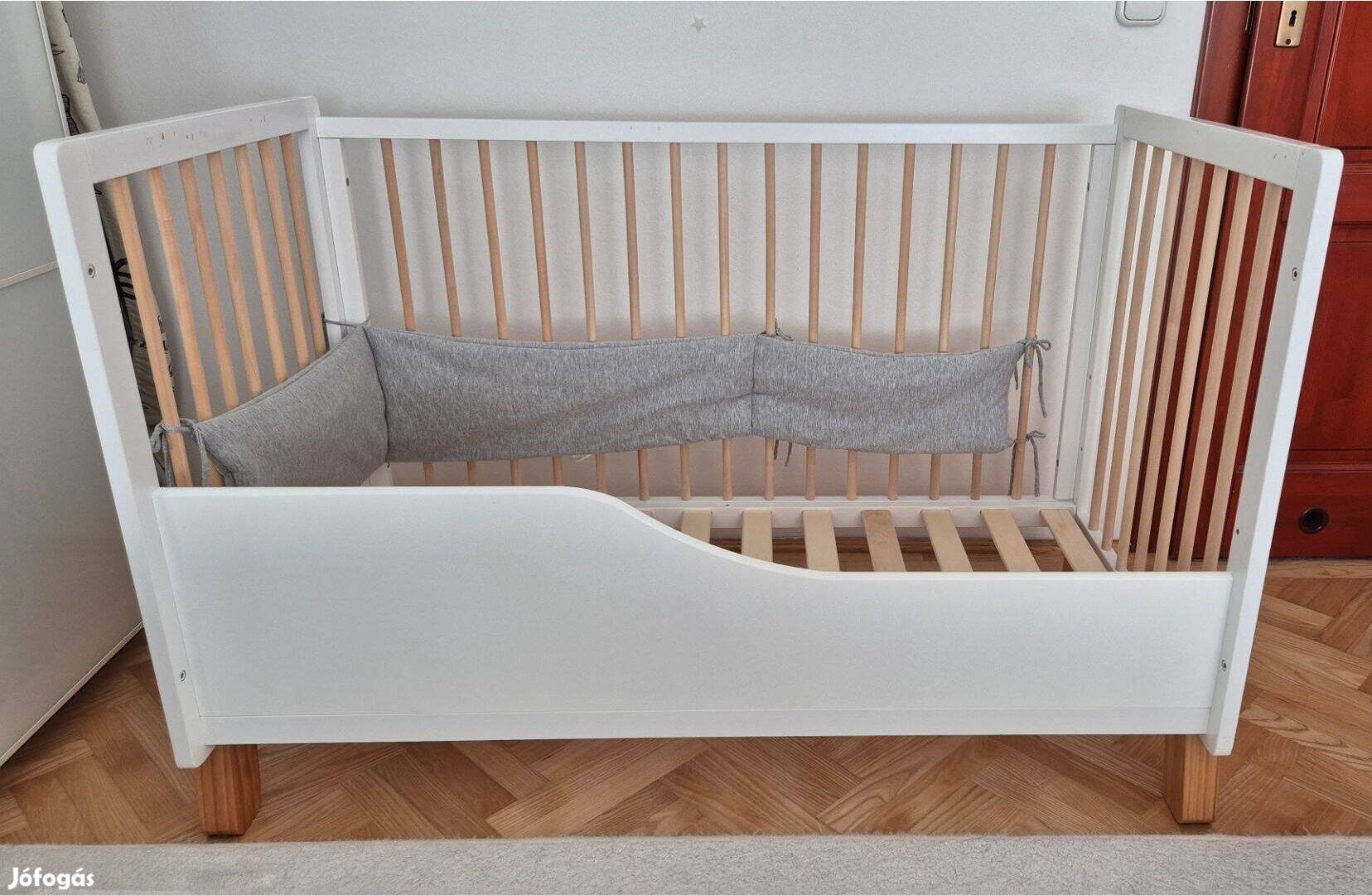 Kinderkraft Lunky 120x60-as tömörfa kiságy+matrac Árcsökkentés