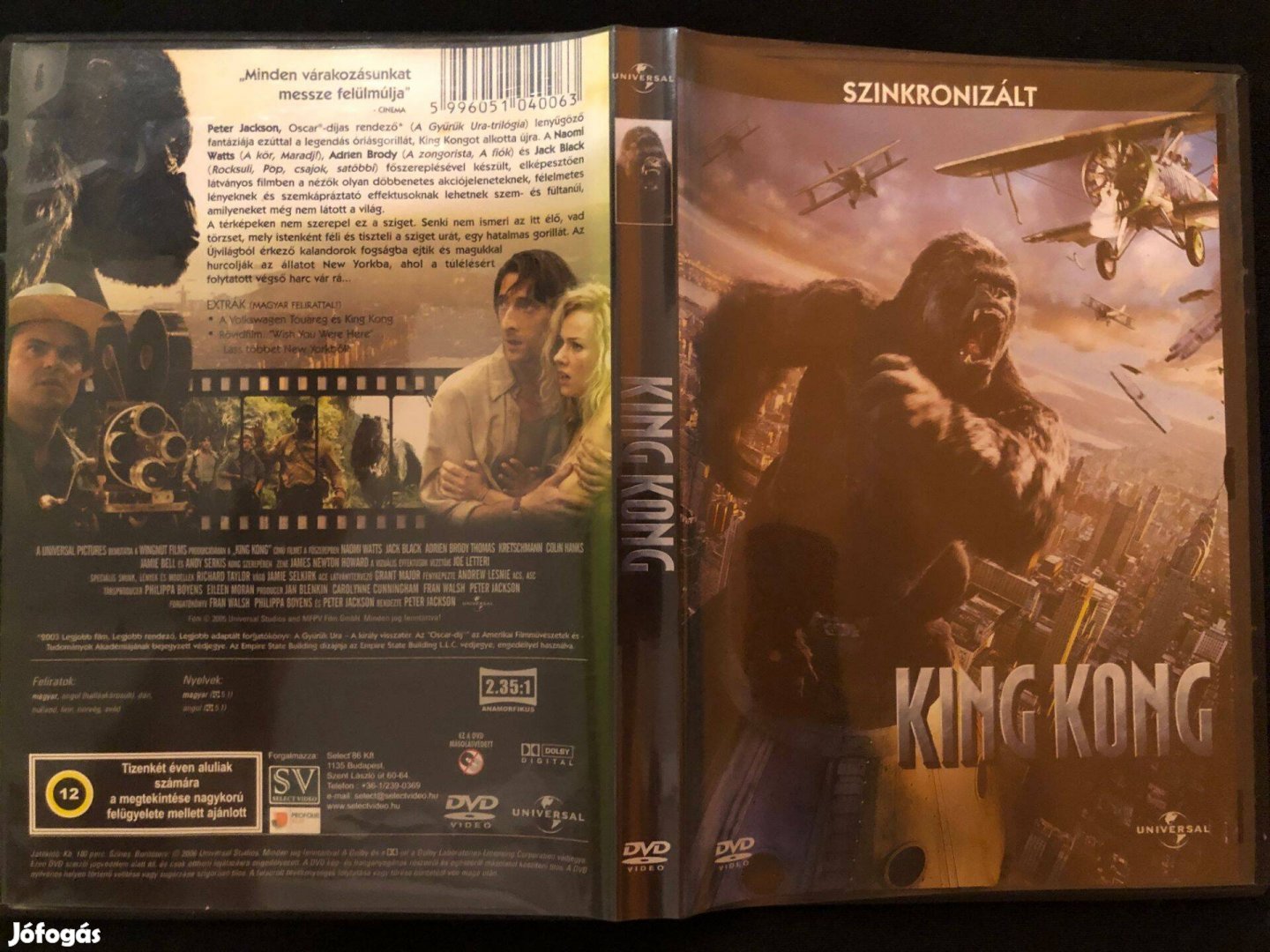 King Kong (karcmentes, 2005, Peter Jackson) DVD