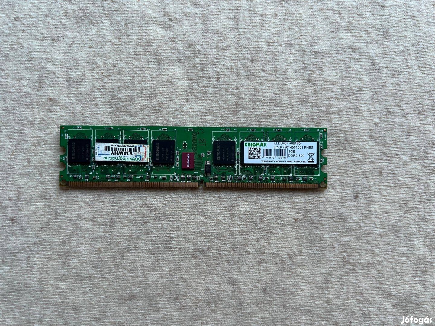 Kingmax 1GB DDR2 800Mhz használt memória kártya