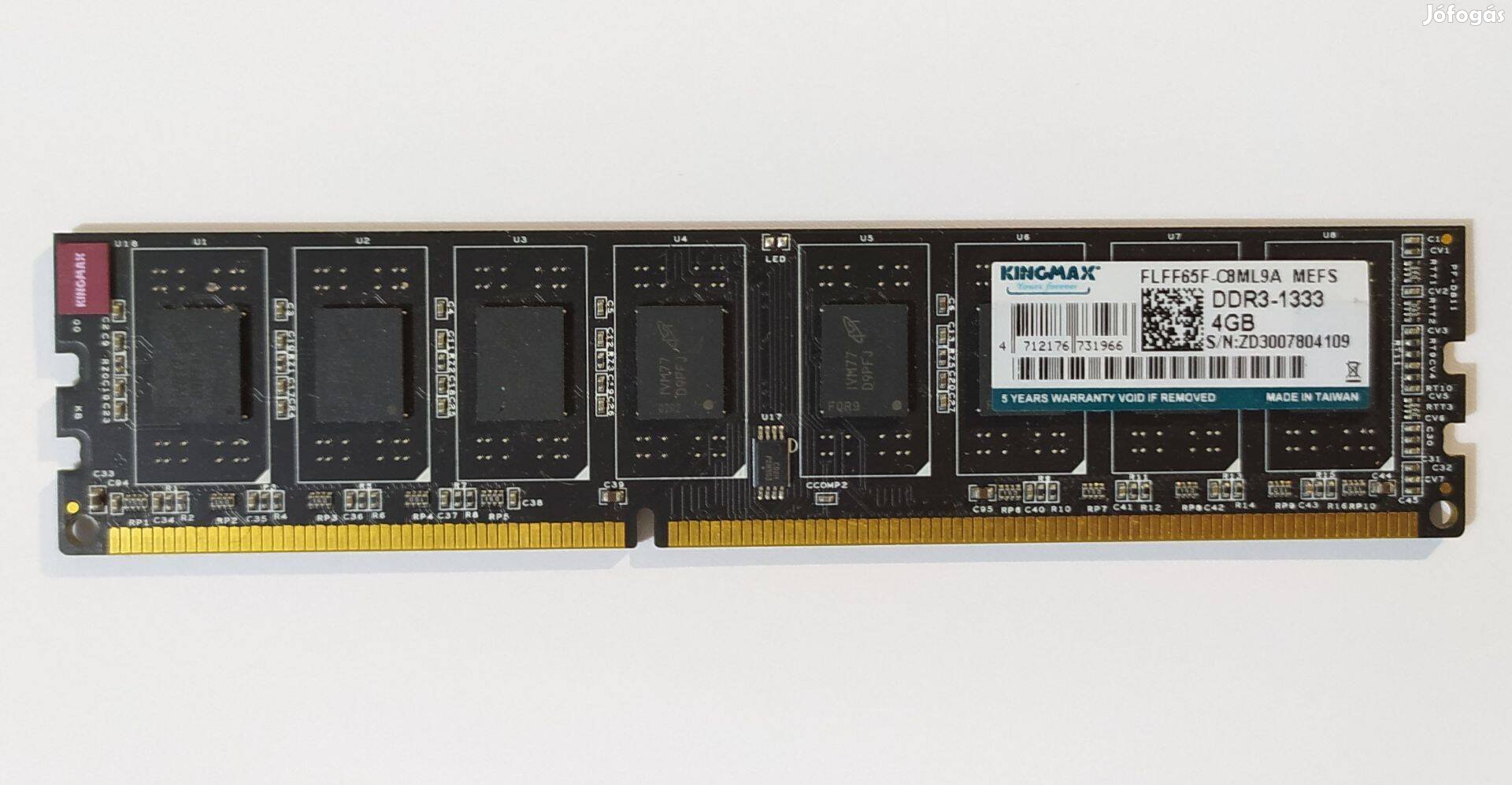 Kingmax 4GB DDR3 1333MHz cl9 memória (MEFS)