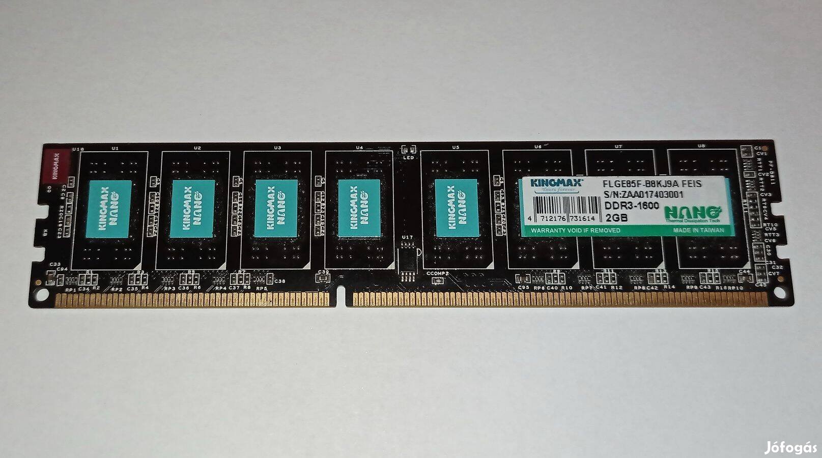 Kingmax Flge85F-B8KJ9 2GB 1600MHz DDR3 memória