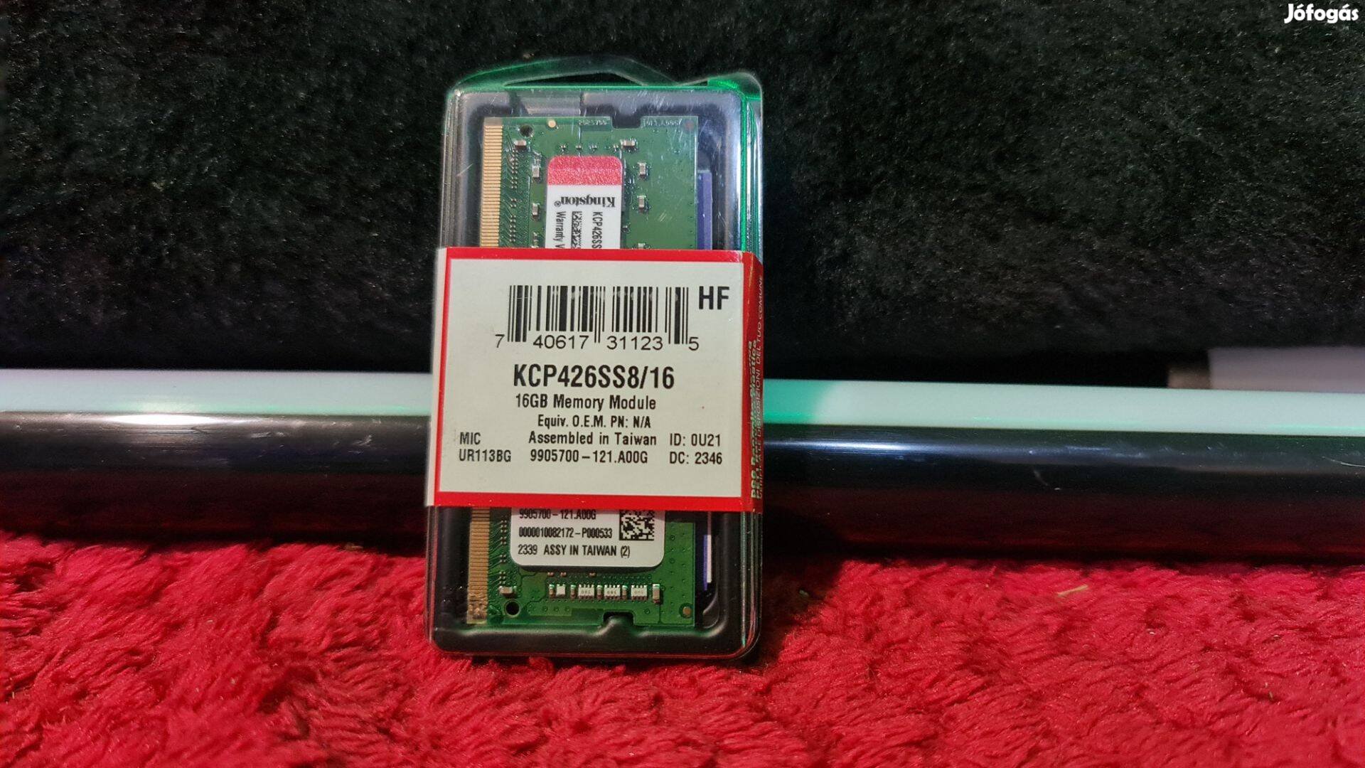 Kingston 16GB DDR4 2666MHz Kcp426SS8/16 laptop memoria ,szép állapotb