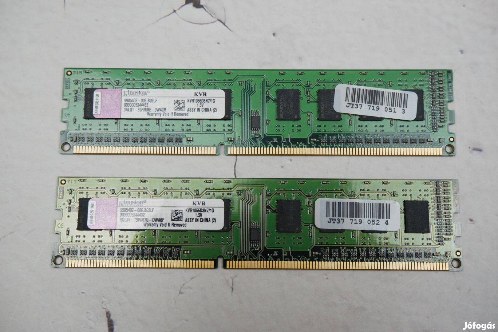 Kingston 2GB 2X1GB DDR3 1066MHz RAM memória asztali gépbe