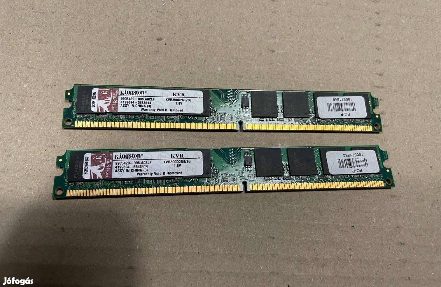 Kingston 2x2Gb DDR2 Ram 800Mhz párban eladó