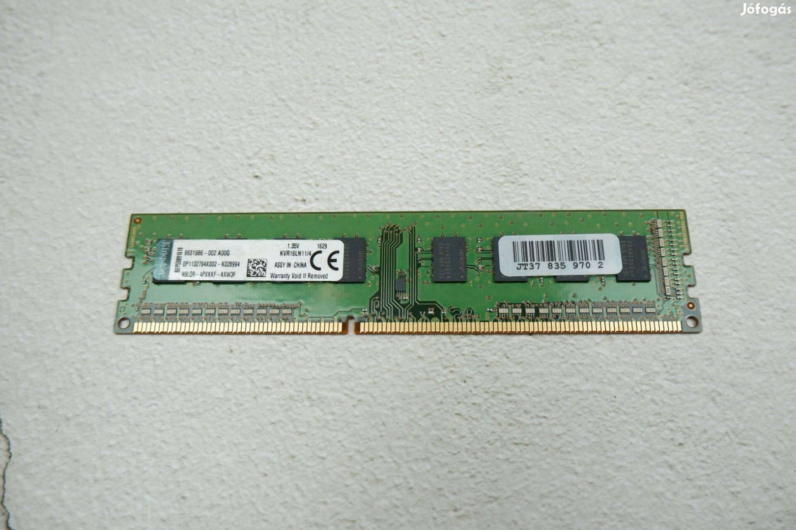 Kingston 4GB DDR3 1600MHz RAM memória Kvr16LN11/4