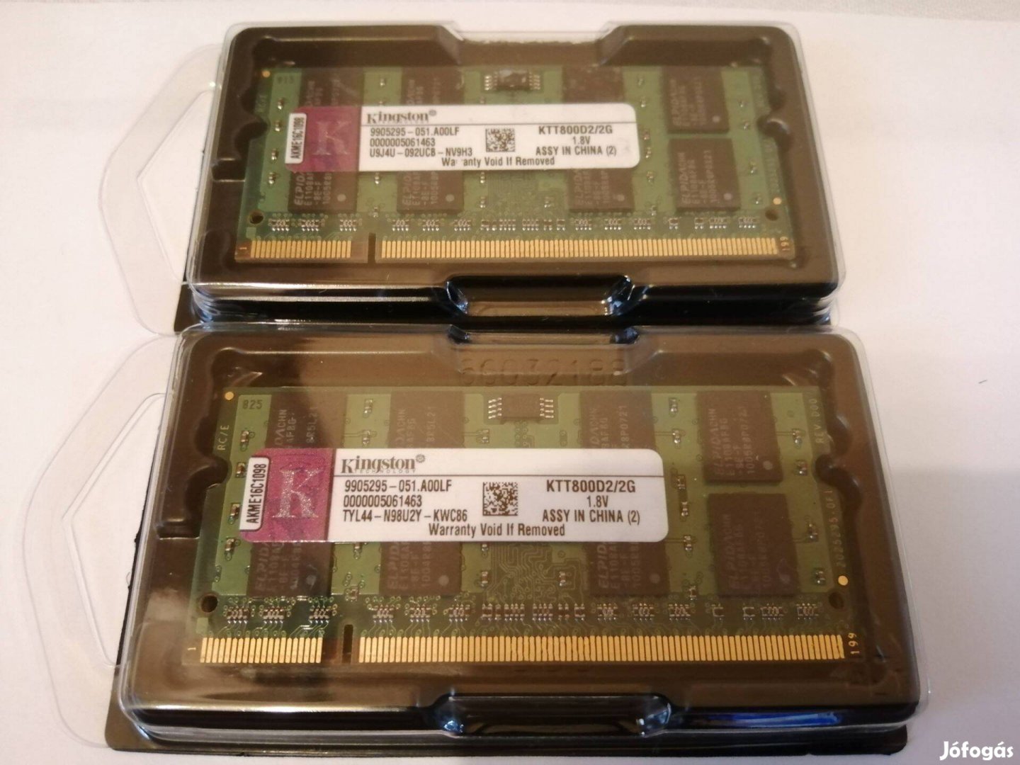 Kingston 4Gb (2x2Gb) DDR2 800mhz laptop memóriák szettben KTT800D2/2G