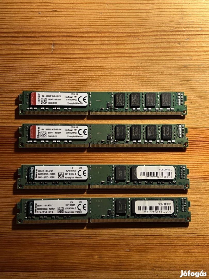 Kingston 8GB DDR3 1600MHz ramok