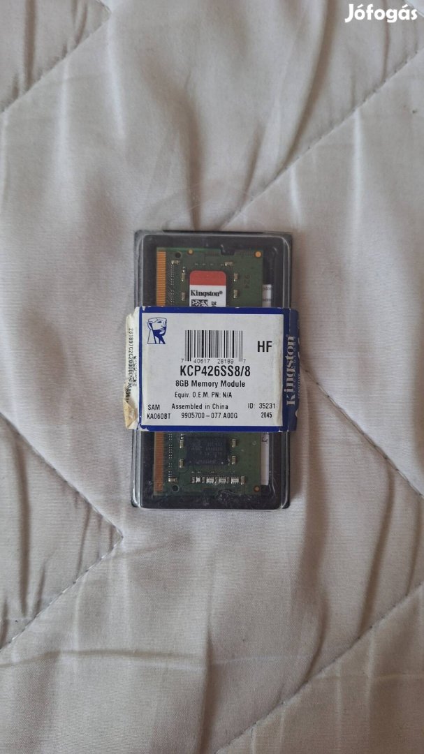 Kingston 8GB DDR4 Laptop Memória 2666Mhz