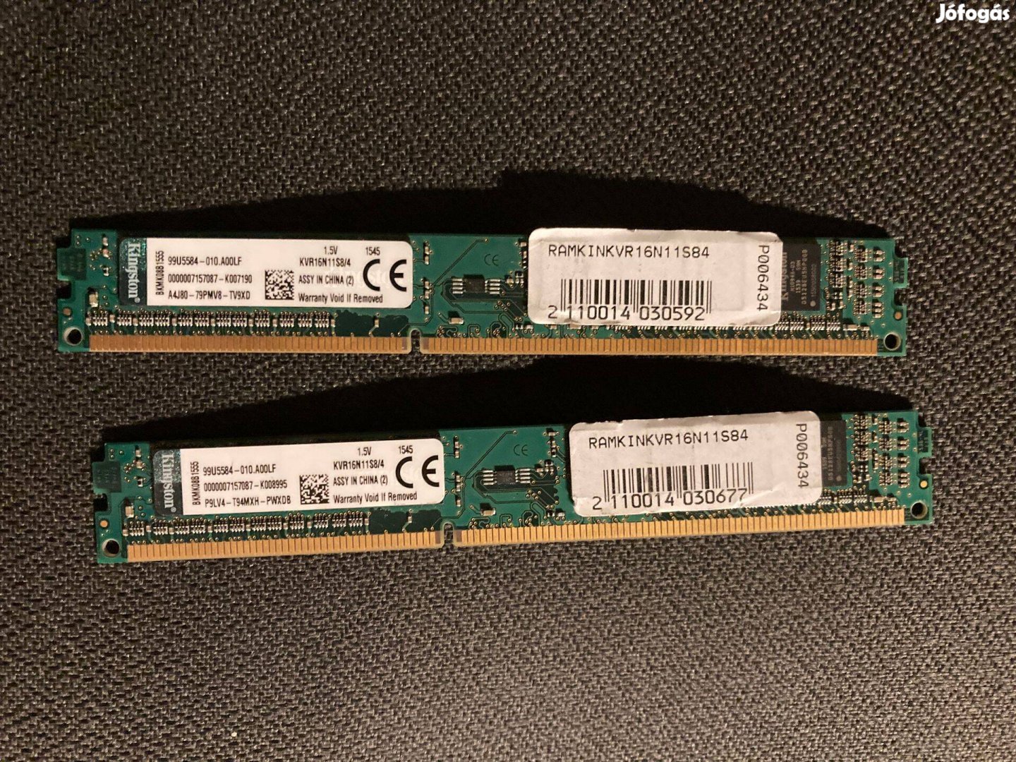 Kingston 8GB (2x4GB) DDR3 PC3-12800 (DDR3-1600) RAM memória