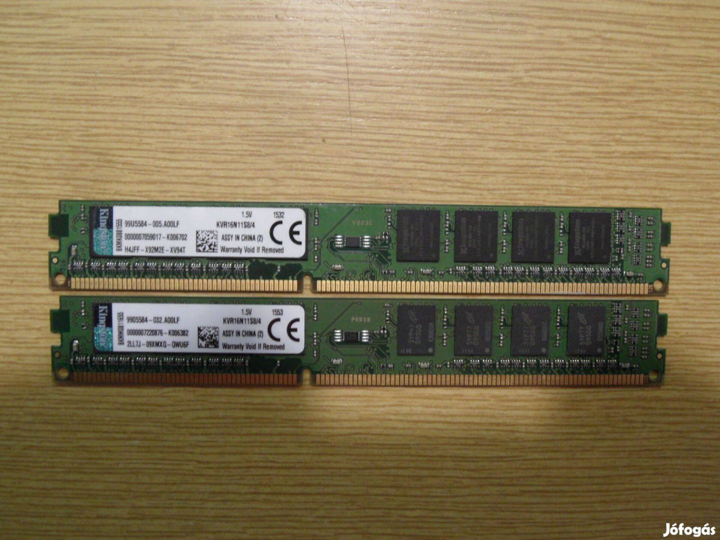 Kingston 8GB / 1600Mhz (2X 4GB) DDR3 memória KIT