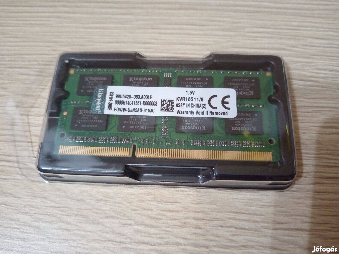 Kingston 8Gb DDR3 1600mhz PC3-12800 laptop memória újszerű Kvr16S11/8