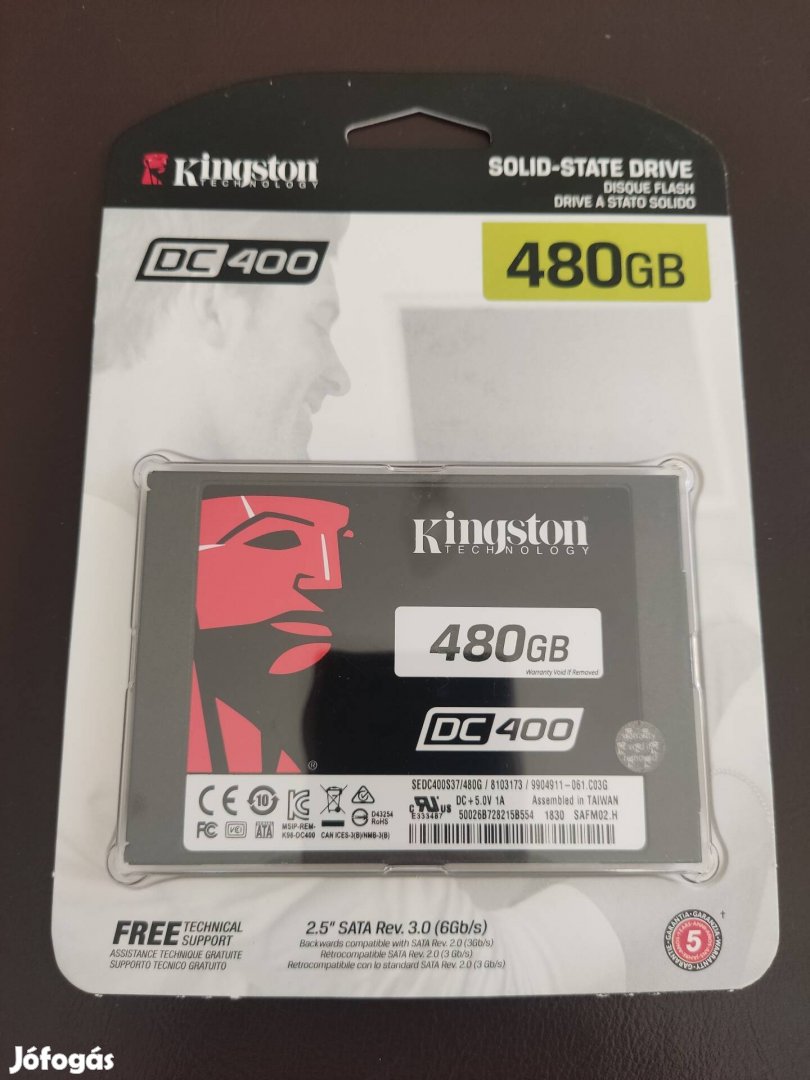 Kingston DC400 480GB 2.5" Enterprise Grade Server SSD Új