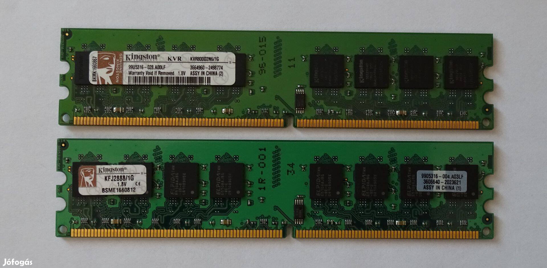 Kingston DDR2- 2x1GB memória