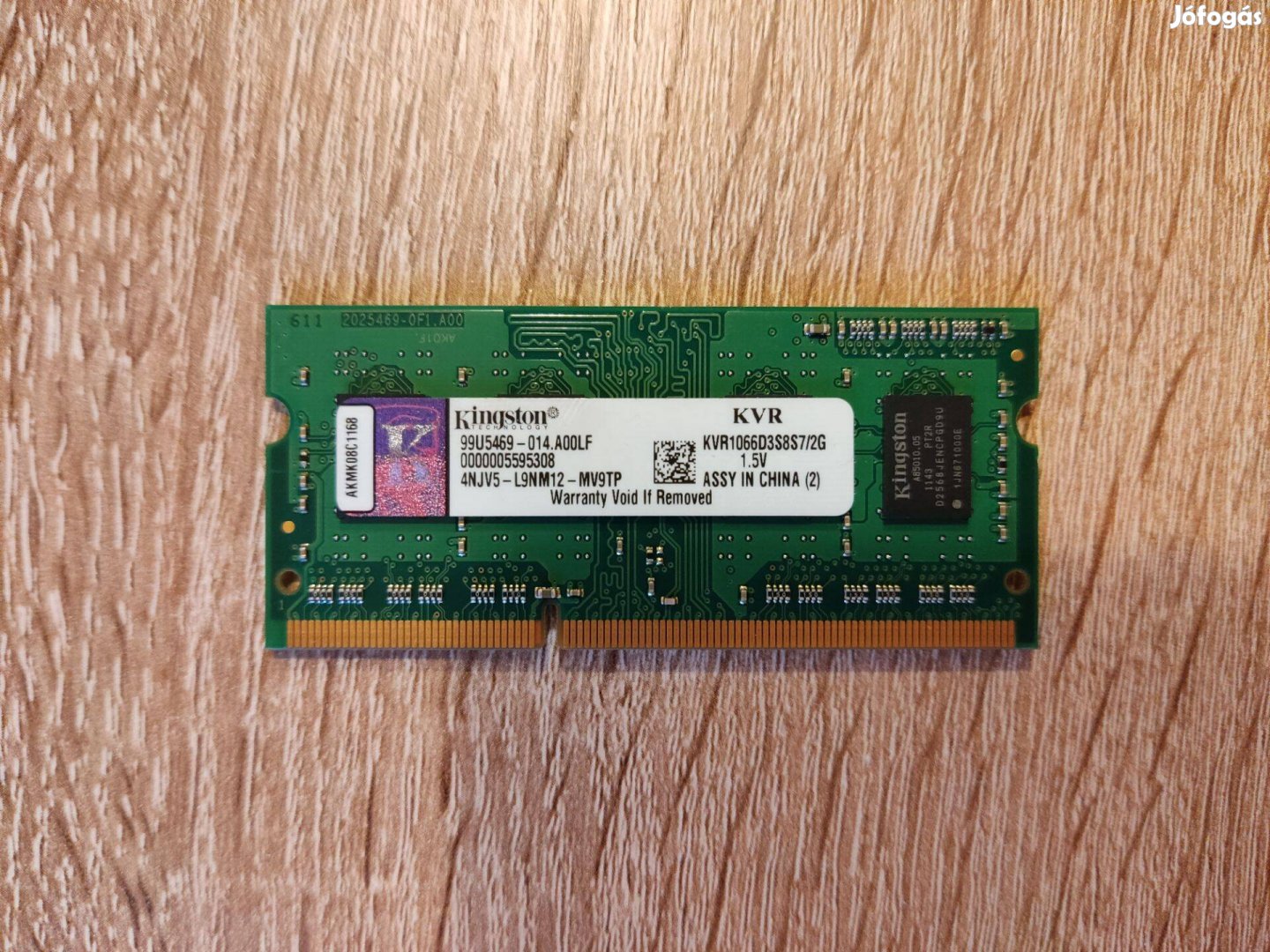 Kingston DDR3 Kvr1066D3S8S7 2G Sodimm memória laptop / notebook RAM !