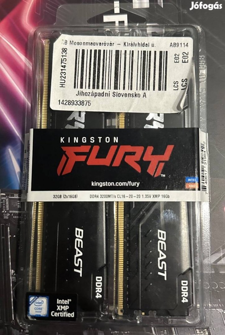 Kingston Fury Beast 32GB (2x16GB) DDR4 3200MHz 10 Év Garancia