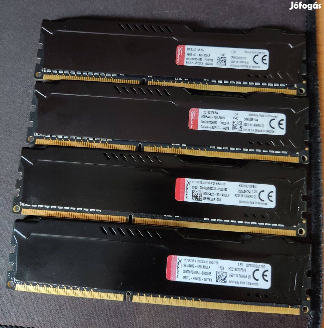 Kingston Hyperx Fury 4x4GB (16GB) DDR3 1866MHz HX318C10FB/4 Kit eladó