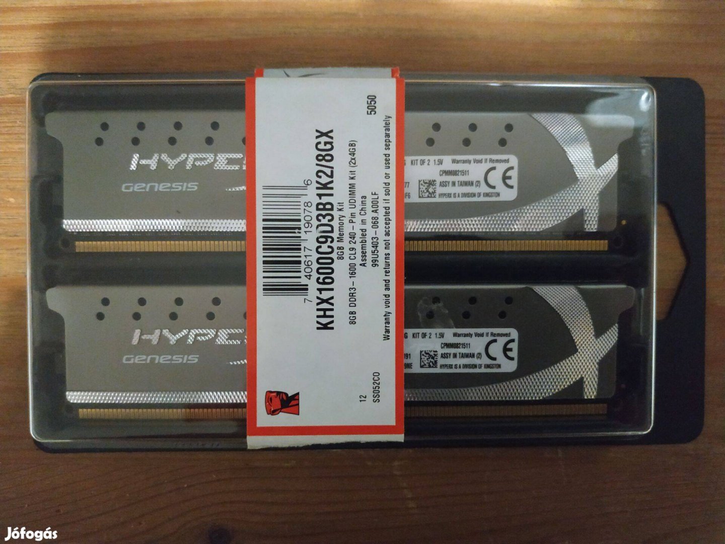 Kingston hyper X genesis szürke pnp 1600 cl9 2x4 gb kit