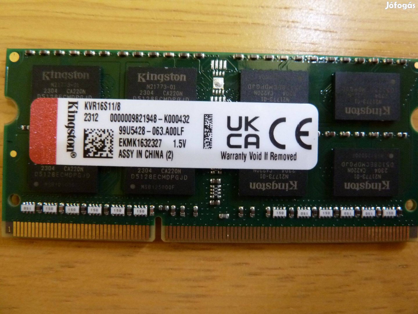 Kingston laptop memória 8GB DDR3 eladó